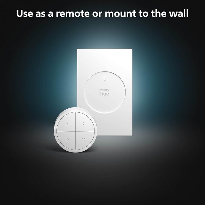 Philips Hue Wall Tap Dial Light Switch, Portable, White - 2 Pack - Requires Hue Lights and Hue Bridge - Smart Home - Easy, No-Wire Installation PhilipsHue