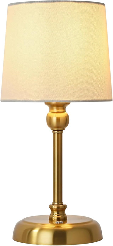 Cordless LED Table Lamp, 6000mAh Rechargeable Bedside Night Lamp for Bedroom, Portable Touch Stepless Dimmable Battery Operated Lamp, Ambient Light for Patio Restaurant(‎Antique Brass S) - LeafyLoom