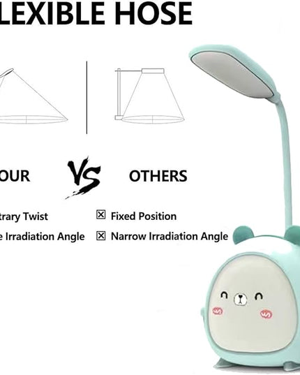 LED Desk Lamp，Mini Dog Night Light,Portable LED Table Light, Cute Foldable USB Rechargeable Reading Light Bedroom Children's Bedside Study (Green) - LeafyLoom