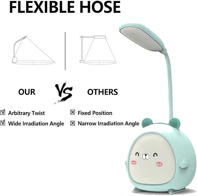 LED Desk Lamp，Mini Dog Night Light,Portable LED Table Light, Cute Foldable USB Rechargeable Reading Light Bedroom Children's Bedside Study (Green) - LeafyLoom
