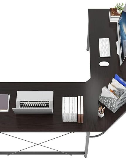 soges L Shaped Office Desk, L Desk Computer Corner Desk, 59 x 59 inches Large L Shaped Desk for Home Office, Sturdy Writing Desk Writing Workstation Gaming Table - LeafyLoom