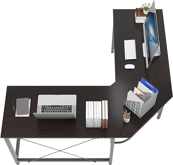 soges L Shaped Office Desk, L Desk Computer Corner Desk, 59 x 59 inches Large L Shaped Desk for Home Office, Sturdy Writing Desk Writing Workstation Gaming Table - LeafyLoom