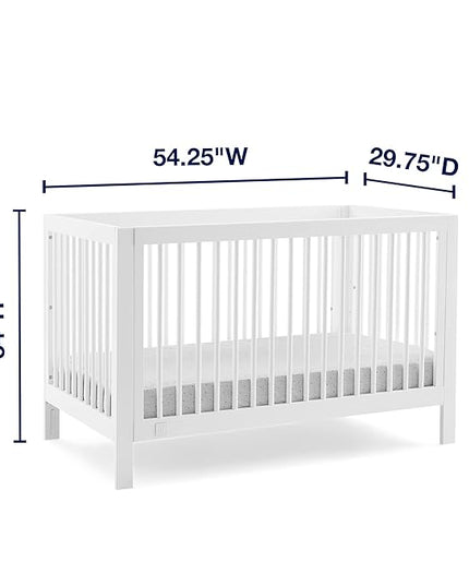 babyGap by Delta Children Charlie 6-in-1 Convertible Crib TrueSleep Crib and Toddler Mattress (Bundle), Bianca White - LeafyLoom