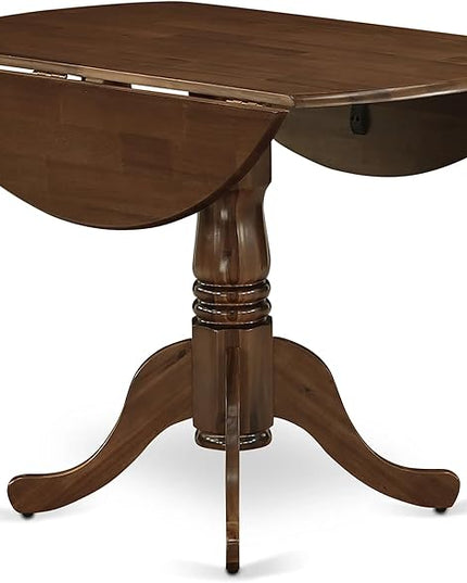 East West Furniture DLGA5-AWA-03 Dublin 5 Piece Set Consist of a Round Dining Room Table with Dropleaf and 4 Parson Kitchen Chairs, 42x42 Inch - LeafyLoom