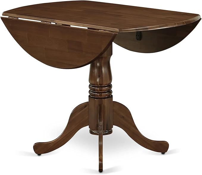 East West Furniture DLGA5-AWA-03 Dublin 5 Piece Set Consist of a Round Dining Room Table with Dropleaf and 4 Parson Kitchen Chairs, 42x42 Inch - LeafyLoom