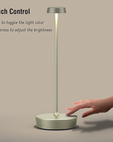 Rechargeable Table Lamp Cordless Battery Operated LED Light 5000mAh 3-level Brightness Portable Desk Lamps Touch Control Indoor Outdoor Use for Patio Home Restaurant - LeafyLoom