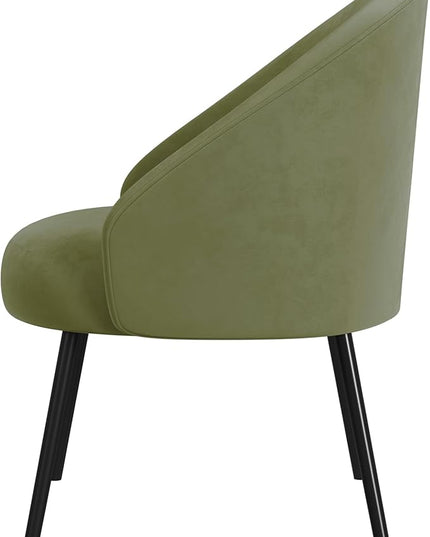 HomePop Upholstered Modern Living Room & Bedroom | Decorative Home Furniture Accent Chair, Light Sage Green Velvet - LeafyLoom