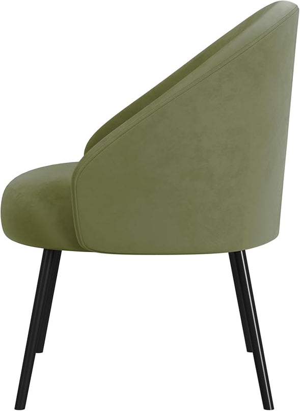 HomePop Upholstered Modern Living Room & Bedroom | Decorative Home Furniture Accent Chair, Light Sage Green Velvet - LeafyLoom