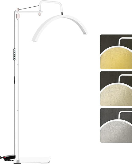 Lash Light for Eyelash Extensions, LED Moon Light Lash Tech,Dimmable Esthetician Light - Adjustable Brightness & Height, Floor Lash Lamp with Phone Holder - Lighting for Beauty/Skincare/Tattoo Artists - LeafyLoom