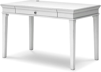Signature Design by Ashley Kanwyn Classic Home Office Small Leg Desk with 1 Drawer and USB Ports, White - LeafyLoom