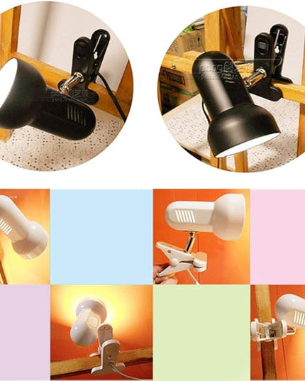 Clamp Light,360° Rotation Clip on Lamp Portable Book Reading Light,Clamp on Desk/Table/Bunk Bed/Cupboard Home Lighting, (Clamp Light Two Colors for Your Choice) White - LeafyLoom
