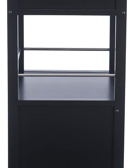 Linon Cayden Black Kitchen Cart, - LeafyLoom