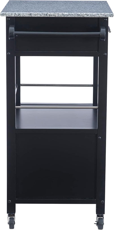Linon Cayden Black Kitchen Cart, - LeafyLoom