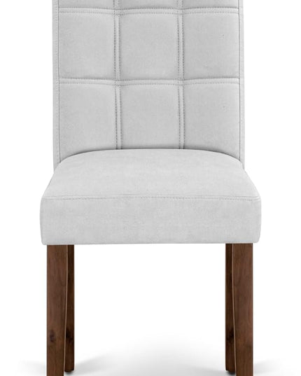 East West Furniture ANAS3-AWA-27 3 Piece Modern Dining Set consists A Dinning Table and 2 Light Gray Faux Leather Dinner Chairs, Antique Walnut, 36x36 Inch - LeafyLoom