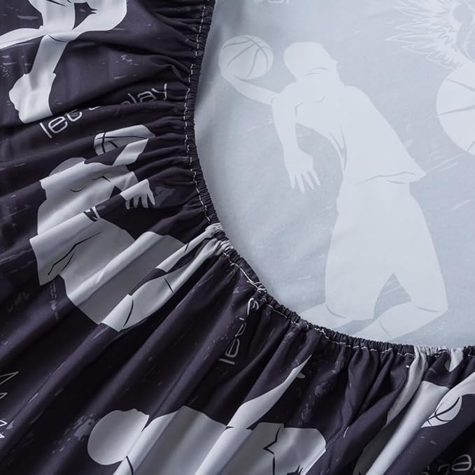 ADASMILE A & S Basketball Comforter Twin for Boys Basketball Bedding Twin for Kids Basketball Sports Comforter with Basketball Sheets 6 Pieces Bed in A Bag Comforter Twin for Boys Teens Sports Bed Set - LeafyLoom