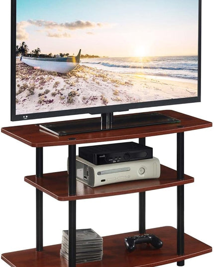 Convenience Concepts Designs2Go 3 Tier TV Stand, 31.5", Cherry/Black - LeafyLoom