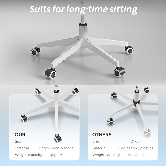 Home Desk Chair Ergonomic Chair with Headrest Study Chair Computer Chair Desk Chair Adjustable Headrest Lumbar Support Office Chair Heavy Duty Office Chair (B+W office chair) - LeafyLoom