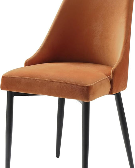 NicBex Dining Table Set for 4 Kitchen & Dining Room Tables Modern Sleek Design 5Pc Dining Set Table and 4X Side Chairs with Velvet Upholstered, Metal Frame, Orange - LeafyLoom