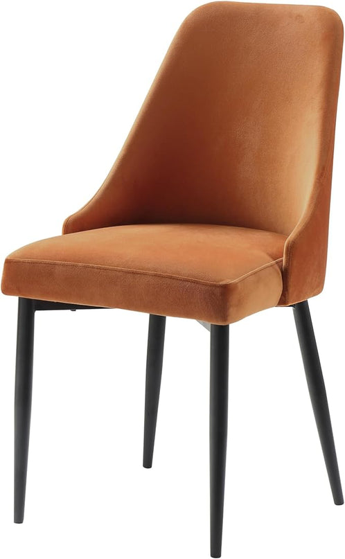 NicBex Dining Table Set for 4 Kitchen & Dining Room Tables Modern Sleek Design 5Pc Dining Set Table and 4X Side Chairs with Velvet Upholstered, Metal Frame, Orange - LeafyLoom