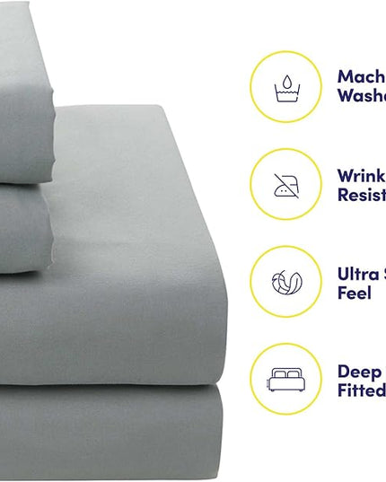 Sweet Home Collection 5 Piece Comforter Set Bag Solid Color All Season Soft Down Alternative Blanket & Luxurious Microfiber Bed Sheets, Florence, Twin - LeafyLoom