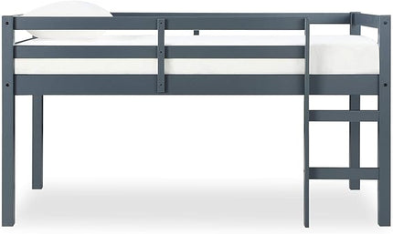 DHP Milton Junior Twin Loft Bed, Grey - LeafyLoom