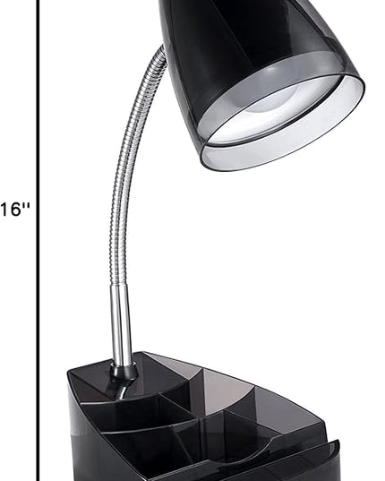 Charging Outlets Desk Task Lamp, Transparent Black (VS2148104B) - LeafyLoom