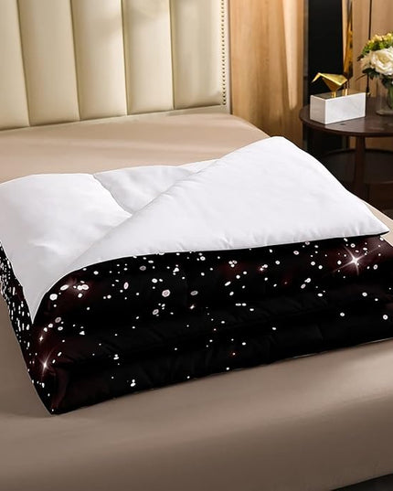 Erosebridal Eiffel Tower Comforter Set Full Size, Paris France Duvet Sets for Kids Teens Adult Women Bedroom Decor Starry Sky Bling Bedding Set City Building Quilted Duvet with 2 Pillow Cases - LeafyLoom