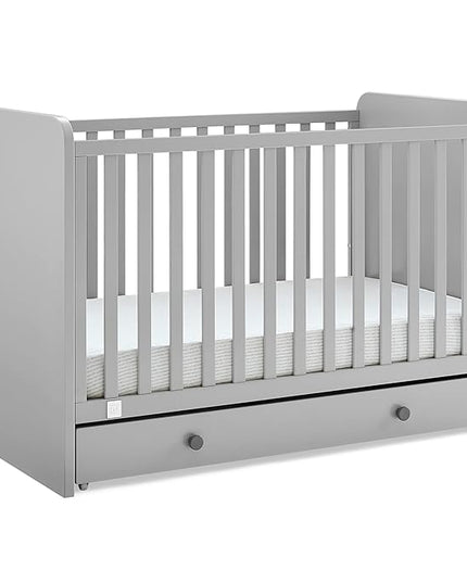 GAP babyGap Graham 4-in-1 Convertible Crib with Storage Drawer - Greenguard Gold Certified, Grey/Dark Grey - LeafyLoom
