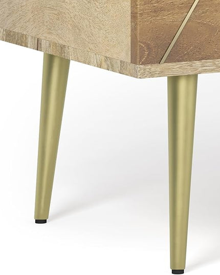 SIMPLIHOME Jager SOLID MANGO WOOD 48 Inch Wide Rectangle Contemporary and Mid century Large Lift Top Coffee Table in Natural, for The Living Room and Family Room - LeafyLoom