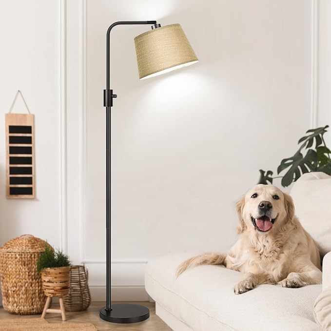 Nintiue Dimmable Floor Lamp, 1000 LM LED Edison Bulb Included, Arc Floor Lamps for Living Room Modern Standing Lamp Tall Lamps for Living Room Bedroom-Champagne - LeafyLoom