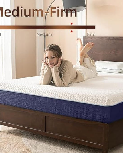 Cooling Gel Memory Foam Mattress Made in USA,Hybrid Mattress with Breathable Cover,Bed in a Box,Pressure Relieving,CertiPUR-US Certified (6 Inch, Full) - LeafyLoom