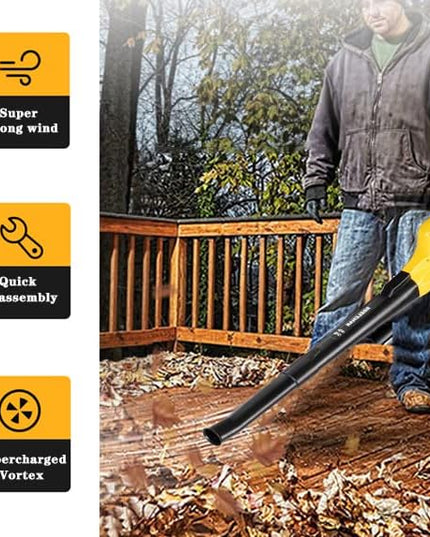 Cordless Leaf Blower Compatible for Dewalt 20V Max Battery(𝐁𝐚𝐭𝐭𝐞𝐫𝐲 & 𝐂𝐡𝐚𝐫𝐠𝐞𝐫 𝐍𝐨𝐭 𝐈𝐧𝐜𝐥𝐮𝐝𝐞𝐝), Electric Handheld Lightweight Leaf Blower for Lawn Care & Yard Cleaning - LeafyLoom