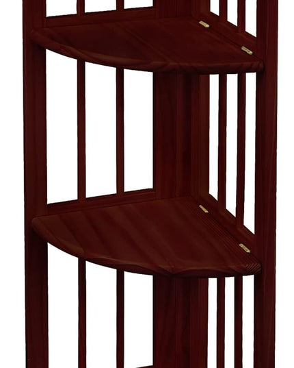 Casual Home 100% Solid Wood Bookcase Freestanding Corner Shelf Display Stand Storage for Home Office, Bedroom, Living Room, 38.75"H, Truffle Brown - LeafyLoom