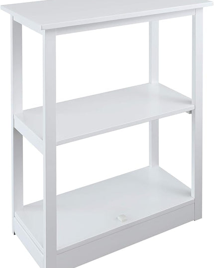 Casual Home Adams Bookcase Sliding Track, Concealment Furniture, White - LeafyLoom