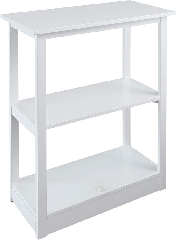 Casual Home Adams Bookcase Sliding Track, Concealment Furniture, White - LeafyLoom