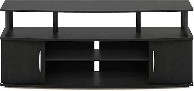 Furinno JAYA Large Entertainment Stand for TV Up to 55 Inch, Blackwood - LeafyLoom