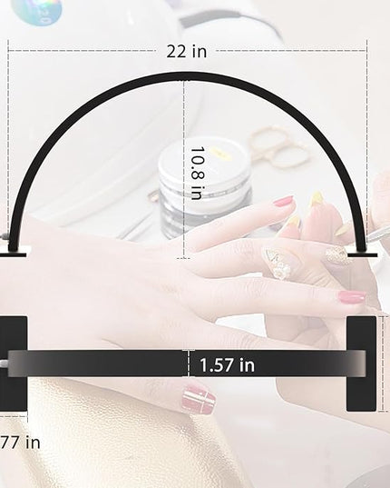 Half Moon Desk Lamp for Nail Techs, Adjustable Brightness Color Mode Arch LED Table Light with 2520 Lumens for Professional Manicure Salon, Tattoo, Eyelash Extensions, Reading- Black - LeafyLoom