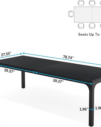 78.7 Inches Extra Long Two Person Office Desk,Double Workstation for Home Office,Black - LeafyLoom