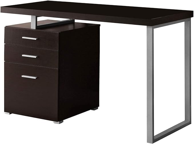 Monarch Specialties Hollow-Core Left or Right Facing Desk, 48-Inch Length, Cappuccino - LeafyLoom