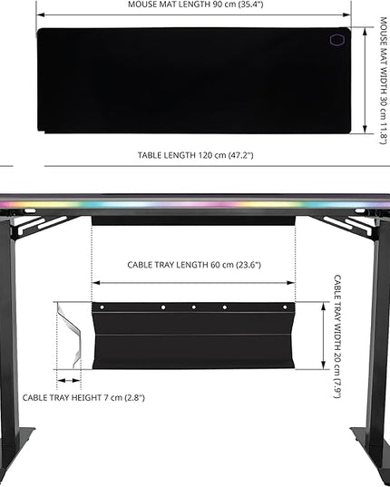 Cooler Master GD120 ARGB PC Desk, Gaming Table - LeafyLoom