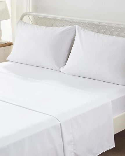Anluoer King Bed in a Bag 7 Pieces,White Tufted Comforter Set with comforters and sheets, All Season Bedding Sets with 1 Comforter, 2 PillowShams, 2 Pillowcases, 1 Flat Sheet, 1 Fitted Sheet - LeafyLoom