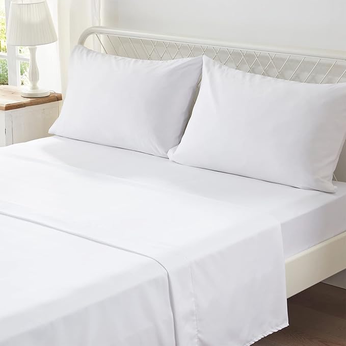 Anluoer King Bed in a Bag 7 Pieces,White Tufted Comforter Set with comforters and sheets, All Season Bedding Sets with 1 Comforter, 2 PillowShams, 2 Pillowcases, 1 Flat Sheet, 1 Fitted Sheet - LeafyLoom