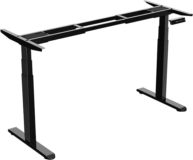 AIMEZO Standing Desk Frame, Dual Motor Electric Height Adjustable Sit Stand Desk Frame with 4 Memory Preset Button, USB Charging Port for Home Office (3 Tier Legs, Black) - LeafyLoom