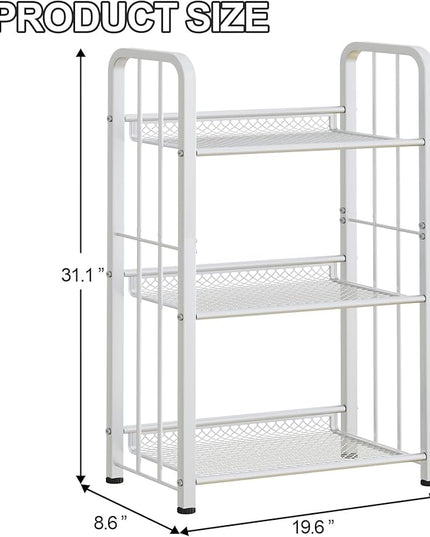 Bookshelf Storage Shelf Bookcase Freestanding Storage Stand Book Organizer for Living Room, Bedroom, Kitchen, Rust Resistance,Easy Assembly Multi-Functional Organizer(3 Tiers,White) - LeafyLoom