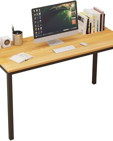 SogesGame Computer Desk, 63 inches Office Desk Computer Table Study Writing Desk Workstation for Home Office, Teak Dining Table - LeafyLoom