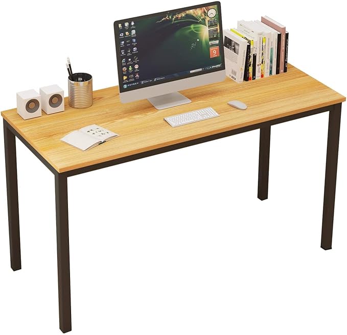 SogesGame Computer Desk, 63 inches Office Desk Computer Table Study Writing Desk Workstation for Home Office, Teak Dining Table - LeafyLoom