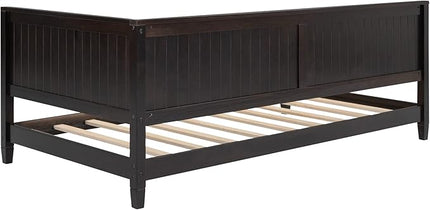 Bellemave Twin Size Wood Daybed, Wood DayBed Sofa Bed Frame for Living Room Bedroom,Solid Wood Daybed Twin Size Sofa Bed Frame with Wood Slat Support,No Box Spring Needed,Espresso - LeafyLoom