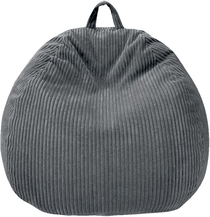 Bean Bag Chairs Cover (No Filler),Bean Bag Cover,Bean Bag for Kids,Adults,Teens-[Small 32 * 28 in]inches Gray Bean Bags - LeafyLoom