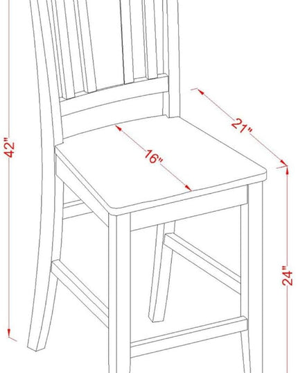East West Furniture EDBU5-MAH-W Eden 5 Piece Kitchen Counter Set Includes a Round Table with Pedestal and 4 Dining Room Chairs, 30x30 Inch, Mahogany - LeafyLoom