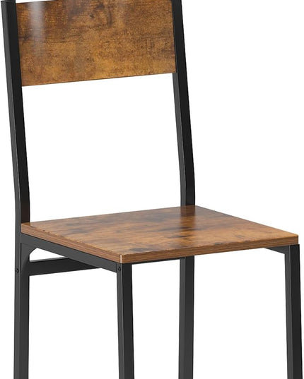 SogesHome 4-Piece Dining Table Set for 4 - Space-Saving Kitchen Set with Bench and Chairs, Ideal for Restaurants and Coffee Shops, Vintage Brown - LeafyLoom
